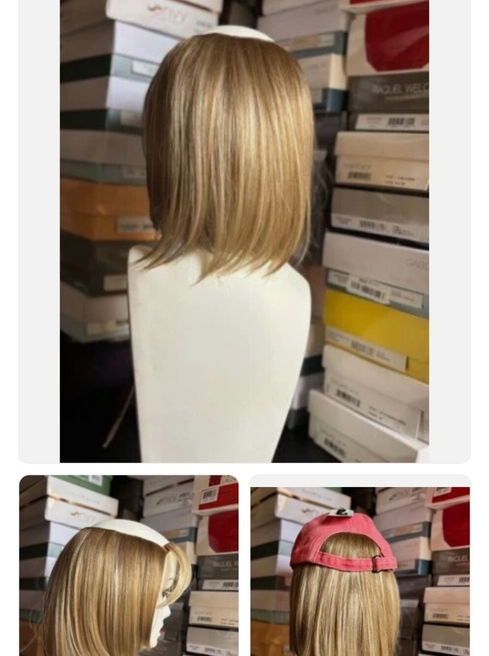 Rene Of Paris Halo Bob. Creamy Toffee. New W Tag. Cute Baseball Cap Included! - Picture 2 of 5